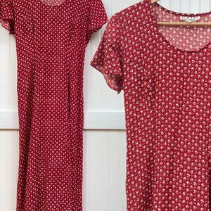 Rampage Y2K Red White Polka Dot Midi Dress Women's Flutter Sleeve Cottagecore 5